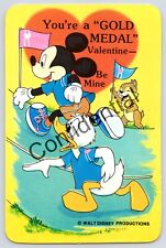 Vintage Walt Disney Happy Valentine's Day Mickey Donald Chip WDP Postcard G130 picture