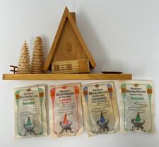 Vintage Wood German Dregeno Incense Smoker House With Tree Candle Holder picture