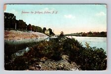 Fulton NY-New York, Between The Bridges, Antique, Vintage Souvenir Postcard picture