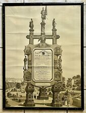 Antique 1896 Civil War Easel Monument Souvenir Lithograph 22.5”x 30” Framed. picture