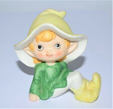 Vintage Homco Pixie Fairy Figurine Porcelain St Patrick's Elf 5213 picture