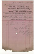1884 Tobacco Cigar Receipt James H.P. Vandewater M. Pach, Red Bank New Jersey picture