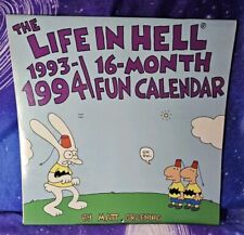THE LIFE IN HELL Matt Groening 1993-1994 Calander 16 Month Unused  picture