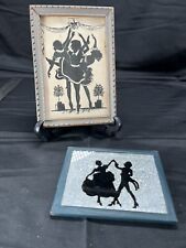 Vintage Reverse Painted Silhouette Picture with Foil Backing Small 1 Print Dance picture