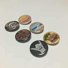 Backpack Buttons.  Surfing design pinback buttons.  (S6A) picture