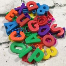 Vintage Alphabet Fridge Magnets Lot Of 40 Plastic ABC Numbers Mixed Replacements picture