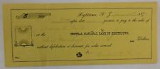 Central National Bank of Highstown Cancelled Check June 20, 1873 picture