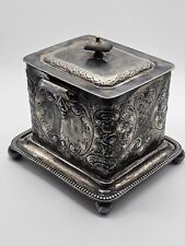 Antique JD & S 14753 James Deakin Silver Plate Canister Trinket Box With Lid... picture