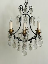 Antique French Rock Crystal Iron Chandelier picture