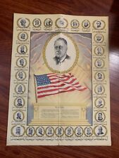 Rare, 1938 FDR, Franklin Roosevelt Bill of Rights poster 12 x 16 picture