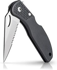 Tactical Knife Half Serrated BladeTextured No-Slip Handle Carry Clip  picture