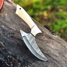 Unique Design  Damascus Steel Alaska Knife Ulu Knives Camel Bone Handle Skinning picture
