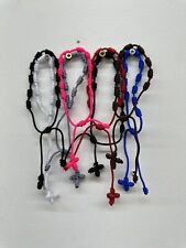 HANDMADE KNOTTED ASSORTED COLORS BRACELET ROSARY 8 Pcs COMBO- 100% NYLON THREAD picture