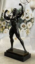 Abstract Bronze Man Flexing Sculpture Nude Male Fitness Model Muscular Gift DEAL picture