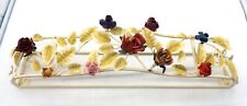 Vintage Capodimonte Style Porcelain &Metal Multicolored Flower Style Wall Decor picture