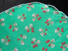 Round Christmas Doily Green w Gold Bells Red Holly Holiday Decor CD265 picture