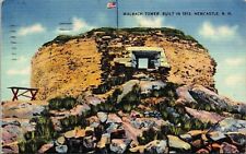 Walback Tower Newcastle NH New Hampshire Linen Postcard VTG PM Ports Mouth WOB picture