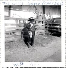 African American Boy Cowboy Costume Black Americana 1950s Vintage Photo picture