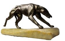 Bronze Vintage French Art Deco greyhound  With Onyx marble base picture