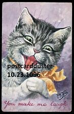 Artist- ARTHUR THIELE Postcard 1908 Humor Dressed Cat Laughing picture