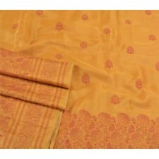 Sanskriti Vintage Saffron Sarees Art Silk Hand Embroidered Premium Sari Fabric picture