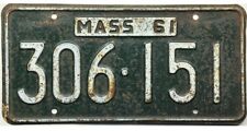 *BARGAIN BIN*  1961 Massachusetts License Plate #306-151 picture