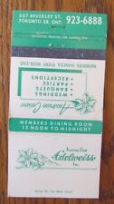 TORONTO, ONTARIO MATCHBOOK COVER: EDELWEISS AUSTRIAN CLUB 1970s MATCHCOVER -D picture