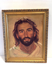 Antique Richard Hook Head of Christ Picture on Cardboard Framed picture