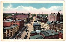General View of Genesee Street Utica NY Aerial View c1910s Posted Postcard picture