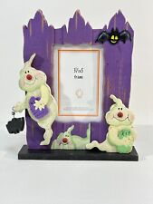 New - Kohls 3.5 x 5 Wooden Halloween 3D Ghost Frame picture