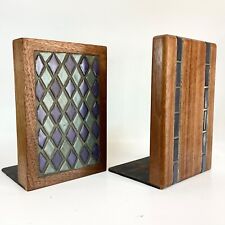 MARTZ mid century TILE modern BOOKENDS book ends MIS MATCHED PAIR picture