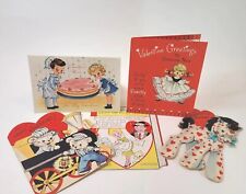 Vtg '50s Valentine Cards Stand Up Open Lot of 5 Bears Pony Chef Crafting Decor picture