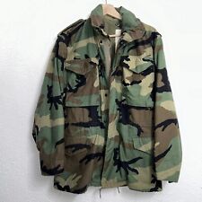 US Army Military M65 Coat Cold Weather Field Jacket OG-107 1982 Woodland Camo XS picture