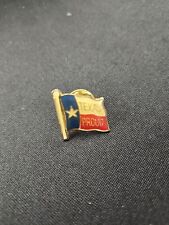 Vintage TEXAS PROUD Texas Flag Pinback, Lapel Pin, Red White & Blue picture