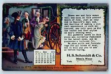 York Pennsylvania Postcard HS Schmidt & Co Calendar Advertisement 1911 Vintage picture