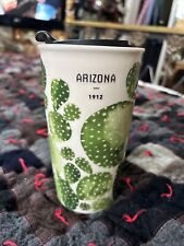 Starbucks Arizona 1912 Ceramic Travel Tumbler Cactus Mug With Lid 12 FL OZ picture