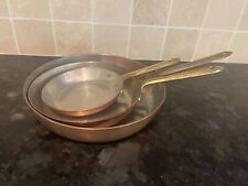 Set of 3 Vintage Tagus Copper Pans with Brass Handles - Made in Portugal picture