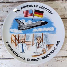 Goddard-Von Braun THE FATHERS OF ROCKETRY Commemorative Plate 1982-Very Rare picture