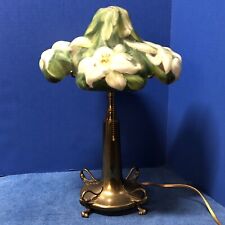 Pairpoint PUFFY Easter LILY Art Nouveau ANTIQUE Lamp COLORFUL As Is Rare SHADE picture