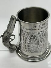 Vintage English Pewter Tankard See Through Bottom Pistol Handle By Leonard T1 picture
