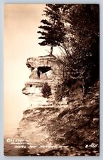 Postcard MI Munising Michigan Chapel Rock Pictured Rocks RPPC Real Photo AN21 picture