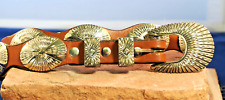 Beautiful Sterling Silver Concho Belt with Sterling Buckle and Tip picture