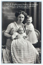 c1940's Grand Duchess Feodora of Saxony Germany and Kids RPPC Photo Postcard picture