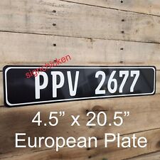 ALL black / WHITE TEXT - European License Plate, Custom Personalized, ANY TEXT, picture