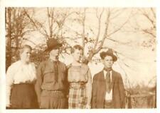 Vintage WW1 Photo 1910's Officer w/ Family, Askew Hats, Alabama 4.5