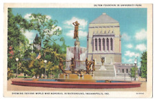 Indianapolis Indiana c1930's De Pew Fountain, Park, Indiana World War Memorial picture