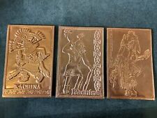 3 Vintage Kopper Kard Postcard Lot Copper Cards Kachina Indian Dancers picture
