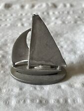 Vintage Spoontiques Pewter Sailboat 1981 Miniature Collectible Figurine picture