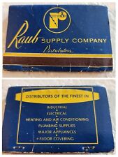 VINTAGE & RARE Oversized match book & unstruck - Raub Supply Co. Distributors PA picture