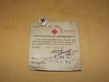 VINTAGE 1921 I SERVE RED CROSS PIN & CERTIFICATE OF MEMBERSHIP picture